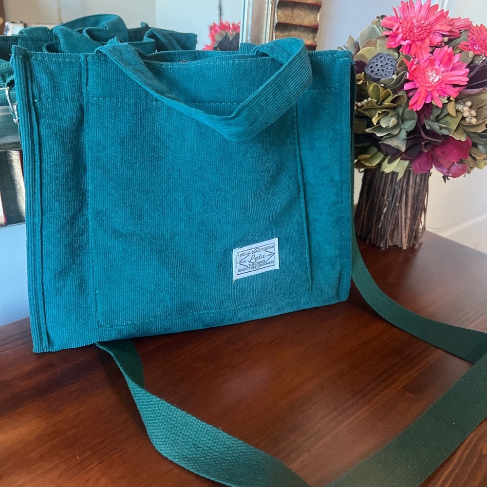 Corduroy green bag